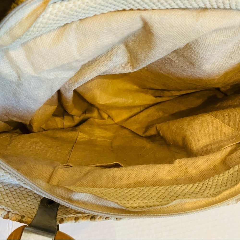 Italian Carabella Handbag Vintage Weave Basket w/Burmel Handkerchief Resort - Picture 15 of 16